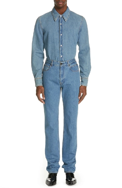 Shop Calvin Klein 205w39nyc Denim Shirt In Blue