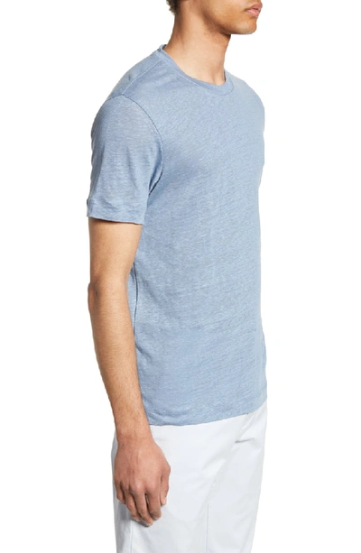 Shop Club Monaco Slim Fit Linen Crewneck T-shirt In Light Blue