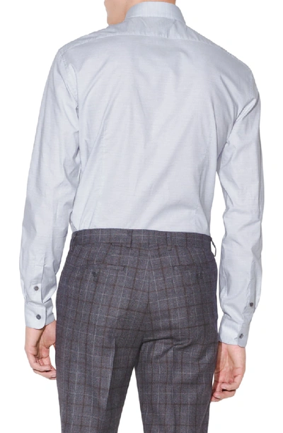 Shop John Varvatos Slim Fit Dot Dress Shirt In Silver