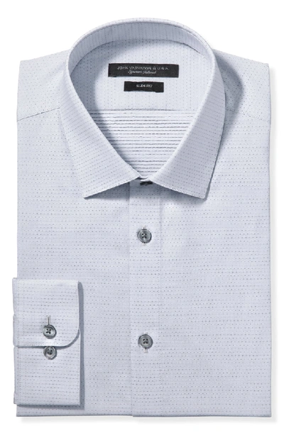 Shop John Varvatos Slim Fit Dot Dress Shirt In Silver