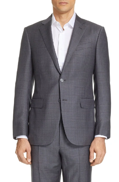 Shop Ermenegildo Zegna Milano Trofeo Classic Fit Plaid Wool Suit In Grey