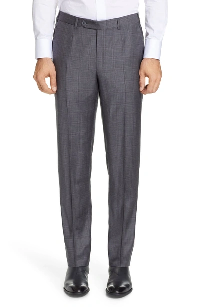 Shop Ermenegildo Zegna Milano Trofeo Classic Fit Plaid Wool Suit In Grey