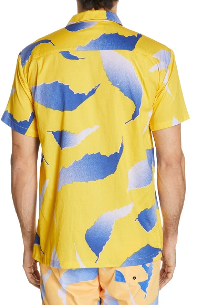 Shop Double Rainbouu Sound Falling Flying Camp Shirt In Yellow