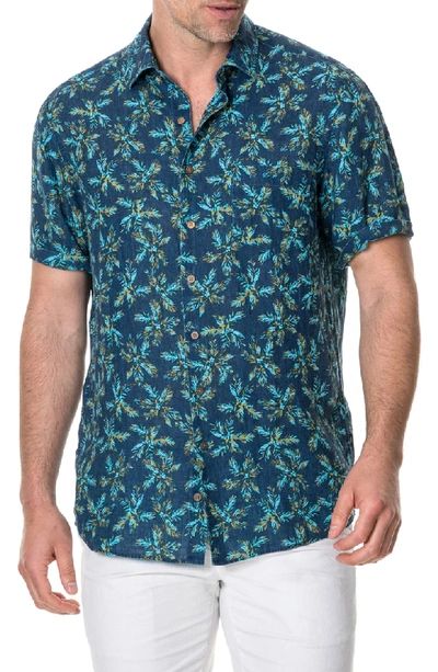 Shop Rodd & Gunn Forbes Regular Fit Print Shirt In Marine