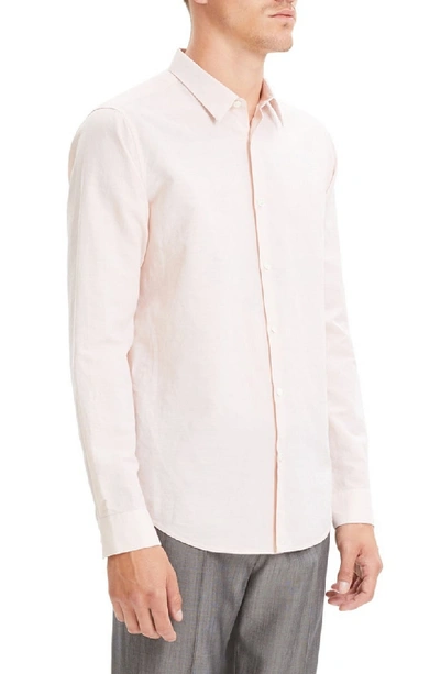 Shop Theory Irving Slim Fit Linen Blend Shirt In Tint
