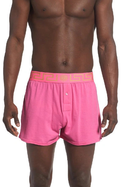 Shop Versace Intimo Uomo Boxers In Fuschia