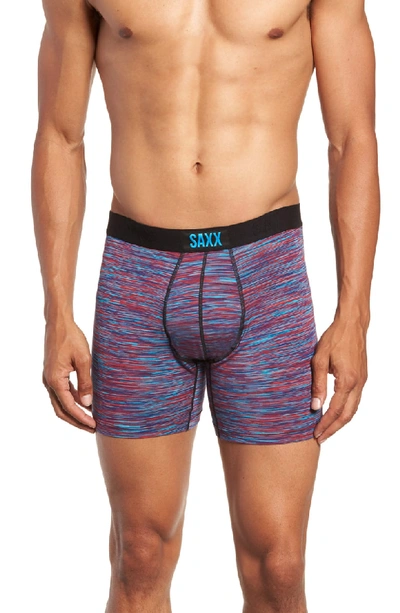 Shop Saxx 'vibe' Stretch Boxer Briefs In Red/ Blue Space Dye