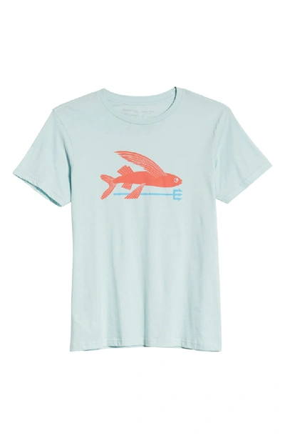 Shop Patagonia Flying Fish Regular Fit Organic Cotton T-shirt In Atoll Blue