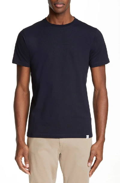 Shop Norse Projects Niels Crewneck T-shirt In Dark Navy