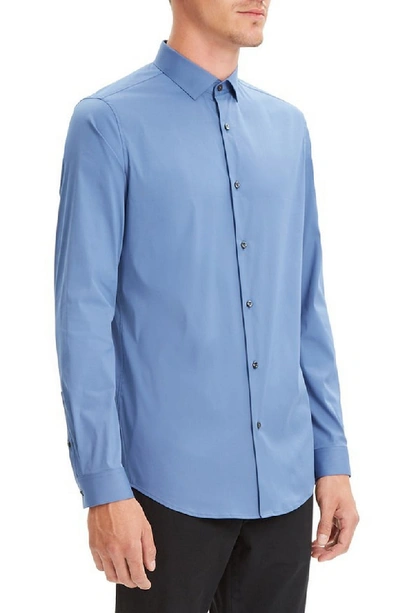 Shop Theory Sylvain Slim Fit Long Sleeve Shirt In Blue Dust