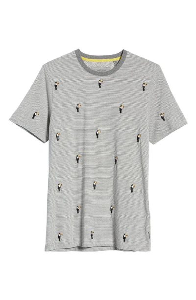 Shop Ted Baker Vipa Slim Fit Embroidered T-shirt In Grey-marl