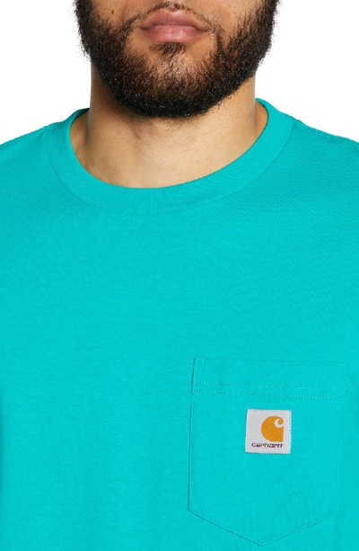Shop Carhartt Logo Pocket T-shirt In Cauma