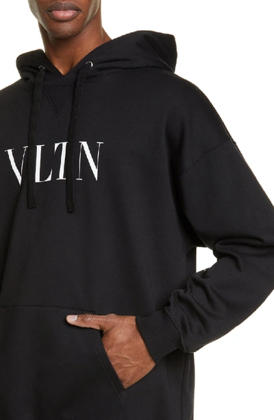 Shop Valentino Vltn Graphic Hoodie In Black