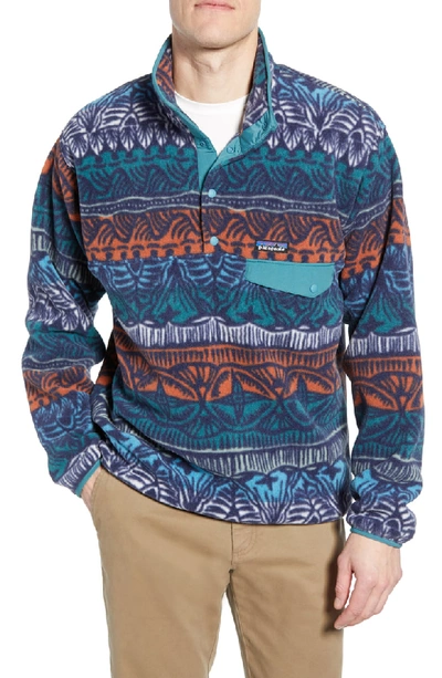 Shop Patagonia Synchilla Snap-t Fleece Pullover In Tradewinds Big Stone Blue