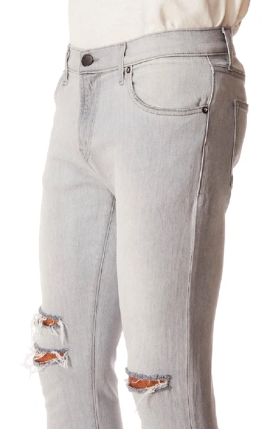 Shop J Brand Mick Skinny Fit Ripped Jeans In Greystripe Oak