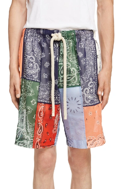 Shop Loewe Bandana Patchwork Shorts In 9990-multicolor