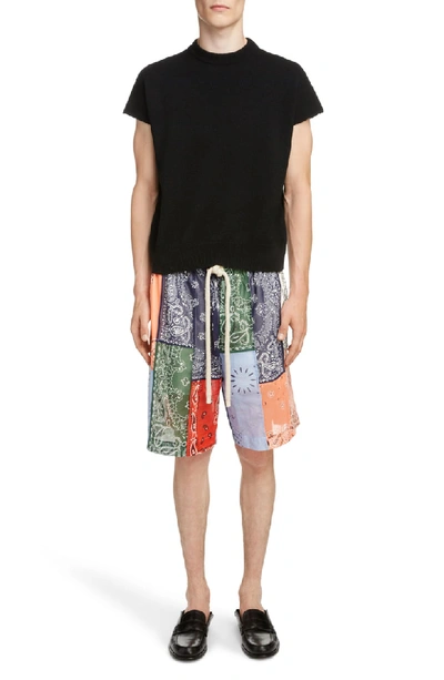Shop Loewe Bandana Patchwork Shorts In 9990-multicolor
