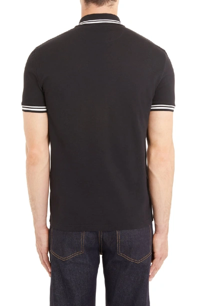 Shop Valentino Vltn Logo Polo In Nero