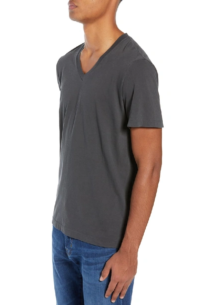 Shop James Perse Short Sleeve V-neck T-shirt In Carbon Pig