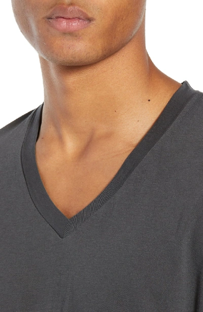 Shop James Perse Short Sleeve V-neck T-shirt In Carbon Pig