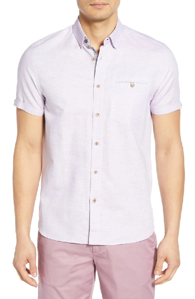 Shop Ted Baker Clion Slim Fit Sport Shirt In Purple