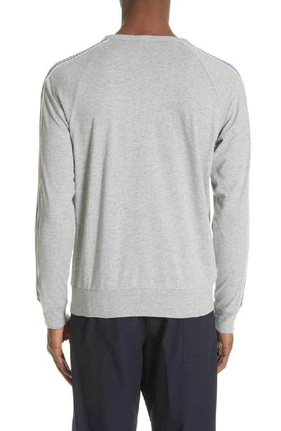 Shop Dries Van Noten Hoyt Stripe Sleeve Sweatshirt In Grey Melange