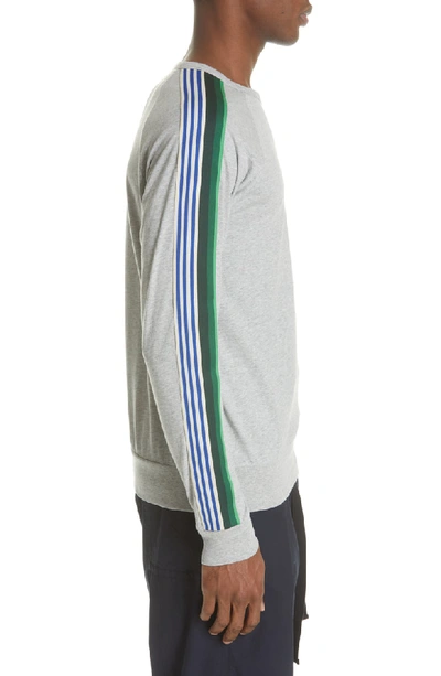 Shop Dries Van Noten Hoyt Stripe Sleeve Sweatshirt In Grey Melange