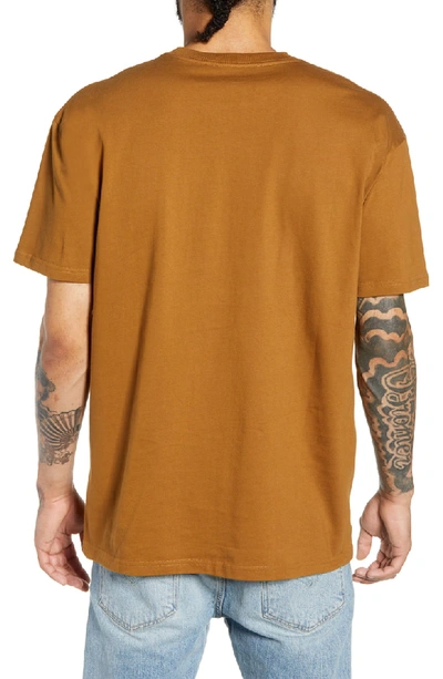 Shop Carhartt Chase Crewneck T-shirt In Hamilton Brown / Gold
