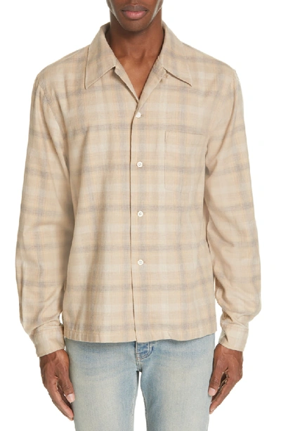 Shop Our Legacy Plaid Cotton & Wool Shirt In Yellow Shadown Check