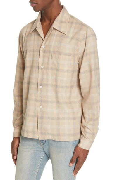 Shop Our Legacy Plaid Cotton & Wool Shirt In Yellow Shadown Check