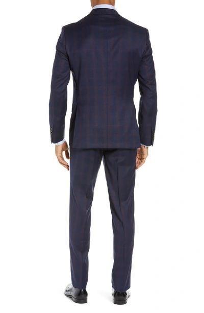 Shop Ted Baker Jay Trim Fit Plaid Wool Suit In Navy