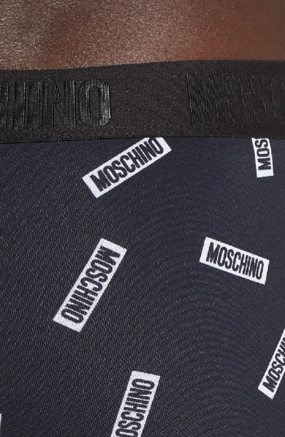 Shop Moschino Allover Tag Trunks In Black