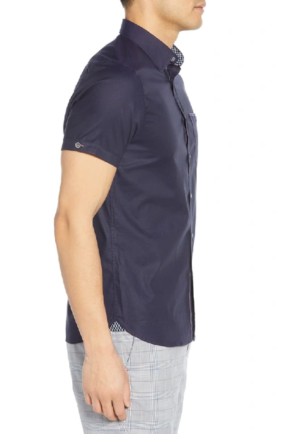 Shop Ted Baker Wallabi Slim Fit Oxford Shirt In Navy