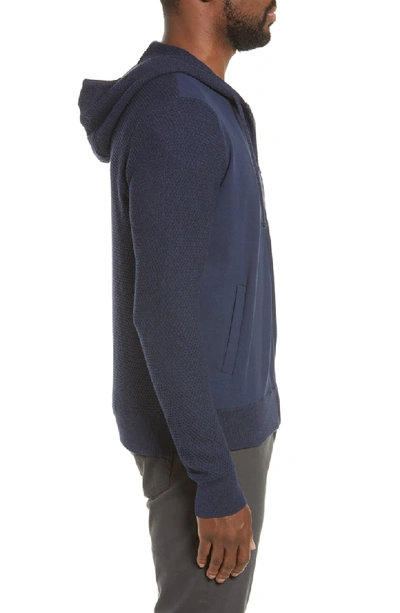 Shop Zachary Prell Cedarhurst Regular Fit Hooded Zip Sweater In Navy