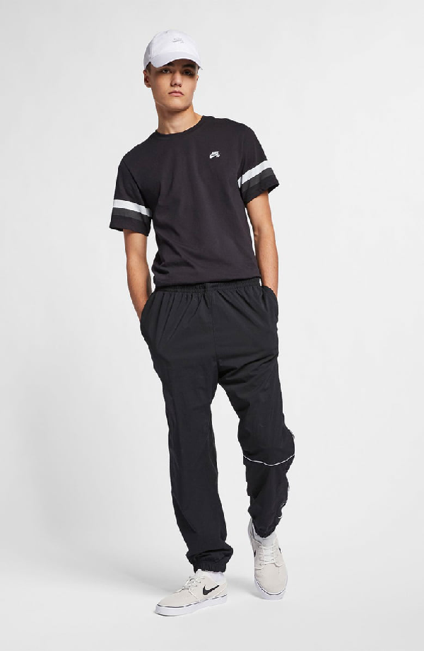 Nike Sleeve Stripe T-shirt In Black/ Thunder Grey | ModeSens