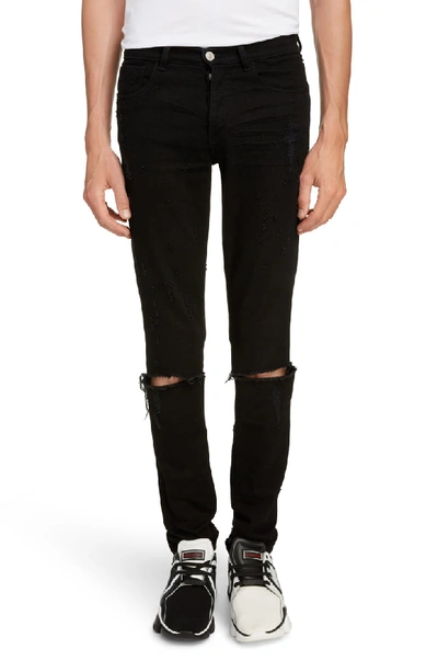 Shop Givenchy Skinny Fit Distressed Jeans In Black