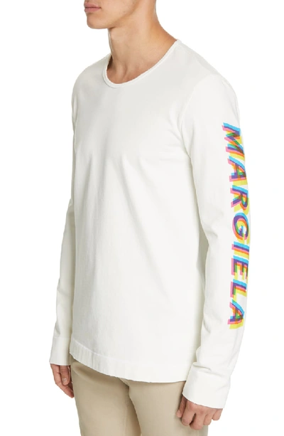 Shop Maison Margiela Long Sleeve Graphic T-shirt In Off White