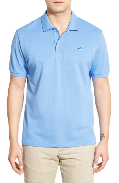 Shop Southern Tide Skipjack Micro Pique Stretch Cotton Polo In Ocean Channel