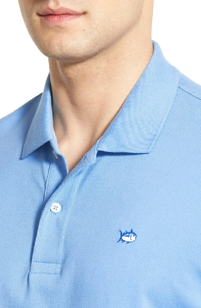 Shop Southern Tide Skipjack Micro Pique Stretch Cotton Polo In Ocean Channel