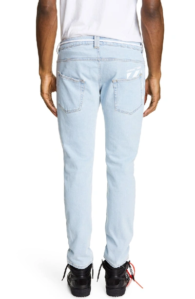 Shop Off-white Tie Skinny Fit Jeans In Bleach White