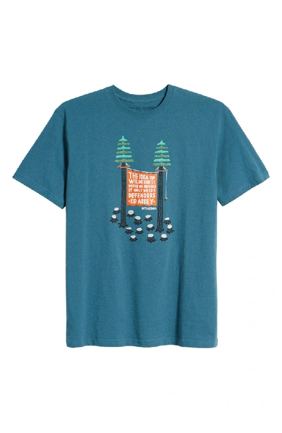 Shop Patagonia Treesitters Responsibili-tee Graphic T-shirt In Tasmanian Teal