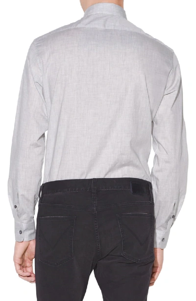 Shop John Varvatos Slim Fit Cotton Dress Shirt In Silver