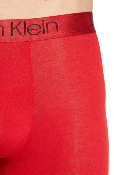 Shop Calvin Klein Ultrasoft Stretch Modal Boxer Briefs In Haute Red W/ Black Logo