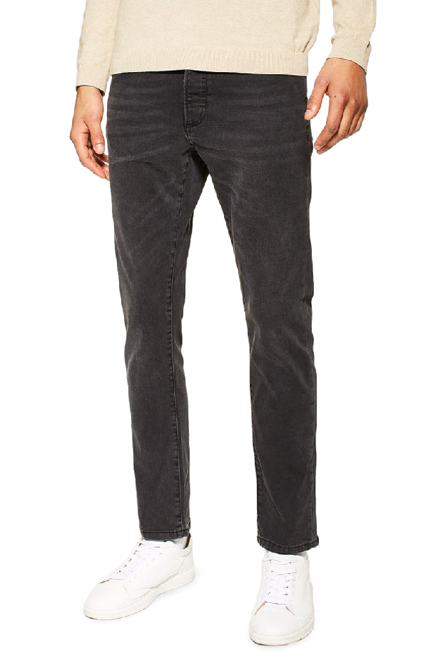Topman Washed Stretch Slim Fit Jeans In Washed Black | ModeSens