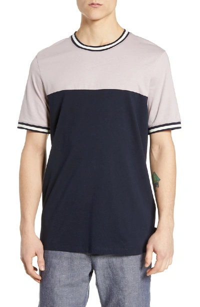 Shop Ted Baker Silva Slim Colorblock T-shirt In Dusky Pink