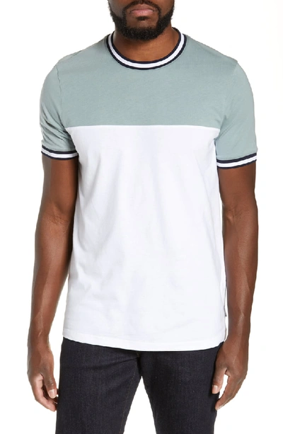 Shop Ted Baker Silva Slim Colorblock T-shirt In Pale Green
