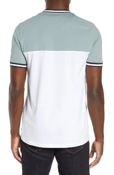 Shop Ted Baker Silva Slim Colorblock T-shirt In Pale Green