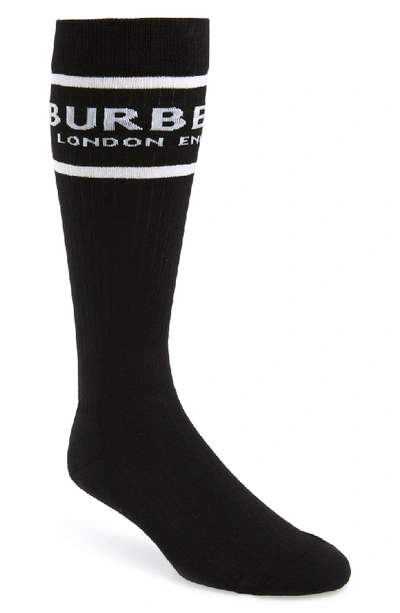 Shop Burberry Sport Crew Socks In Black