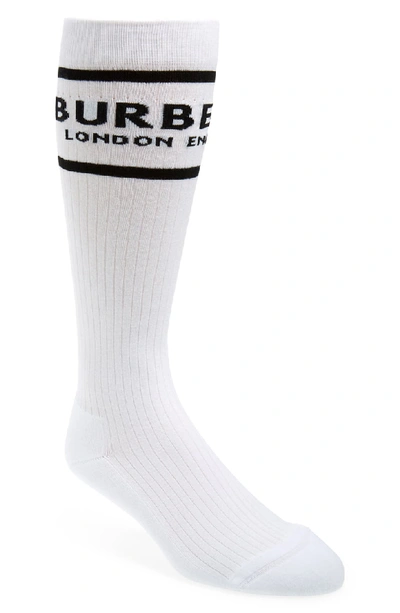 Shop Burberry Sport Crew Socks In White