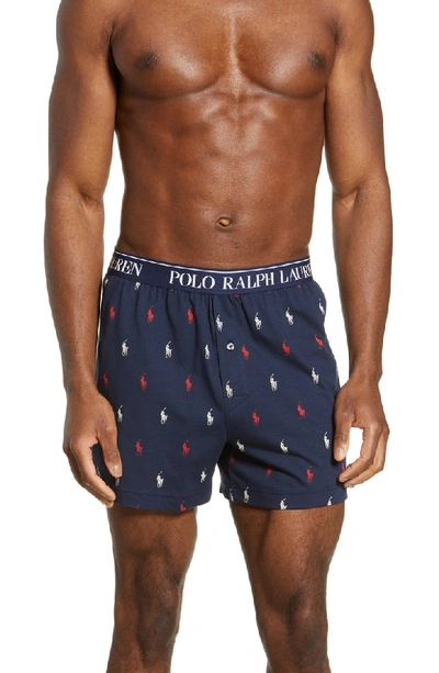 Shop Polo Ralph Lauren Cotton & Modal Boxers In Cruise Navy/ Red/ White